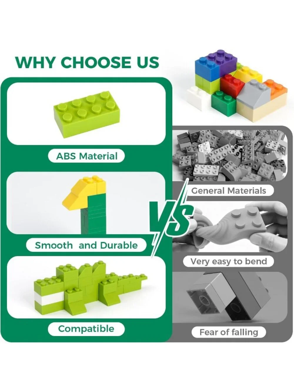 1500 Classic Building Bricks Set - Bulk Small Blocks Compatible with Major